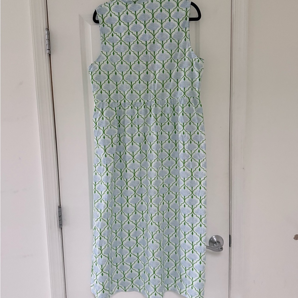 Green Patterned Button-Front Maxi Dress - image 8